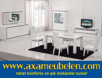 Avangarde modern mobilya avantgarde beyaz parlak yemek odasi